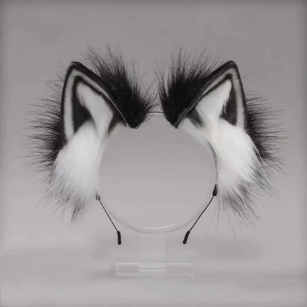 Womens Lolita Plush Hair Ornaments Animal Cat Ears Hair Halloween Party Hair Hoops Anime Cosplay Fancy Props
