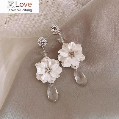Dominiert Die Neue Vintage Blume Klein Rein Und Frisch Und Mode Kontrahiert Kristall Lang Damen Hängeohrringe