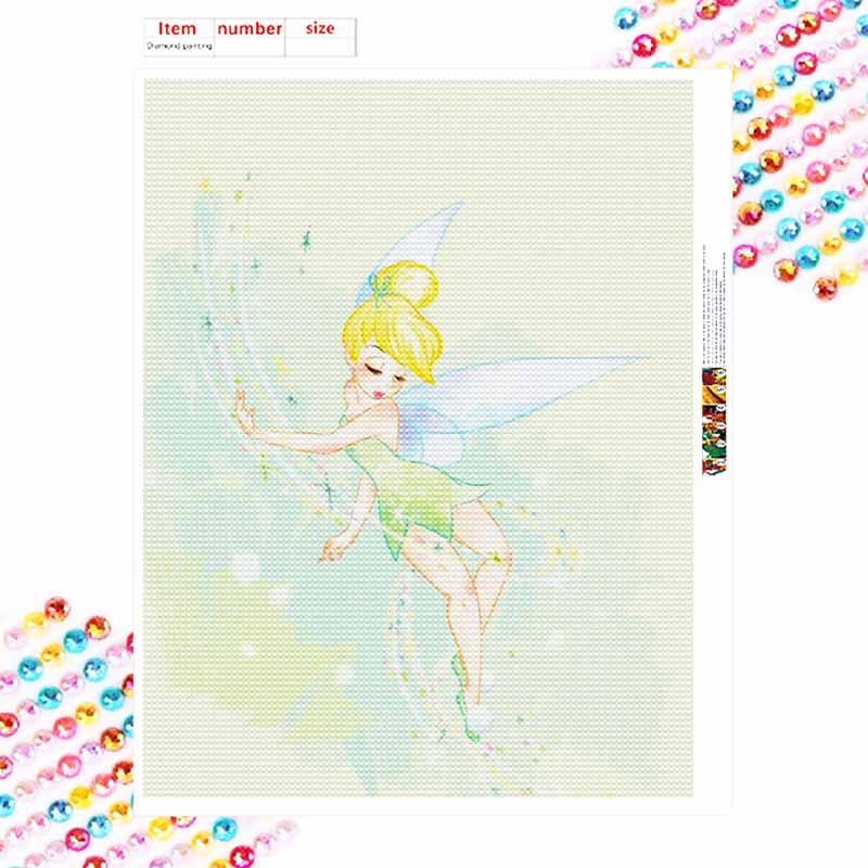 Disney Diamond Art Painting Kit Tinkerbell Diamond Mosaic Pictures, Wall Art Crafts, Home Decor