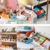 I am so happy storage box plastic case small items handles easy carrying drawer organization kitchen 8 pieces (gray).
