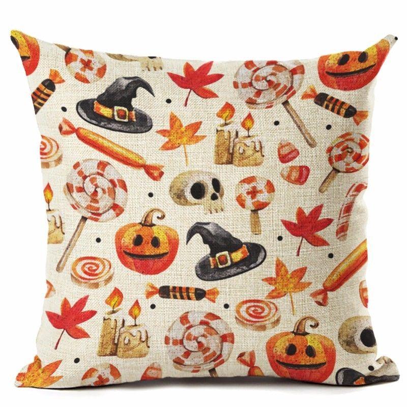 18" Cotton Halloween Linen Throw Pillow Case Cushion Cover Party Home Decor Sofa