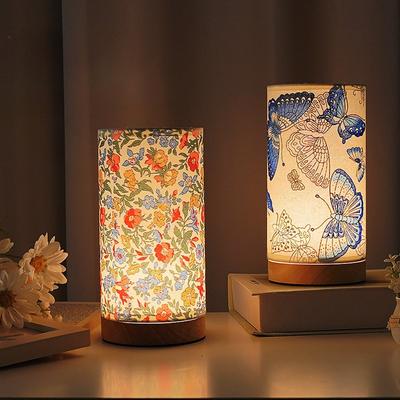 1Pc Fabric Desk Lamp Bedroom Bedside Lamp People Dormitory Sleep Decal DIY Night Light Children's Gift Creative Atmosphere Light