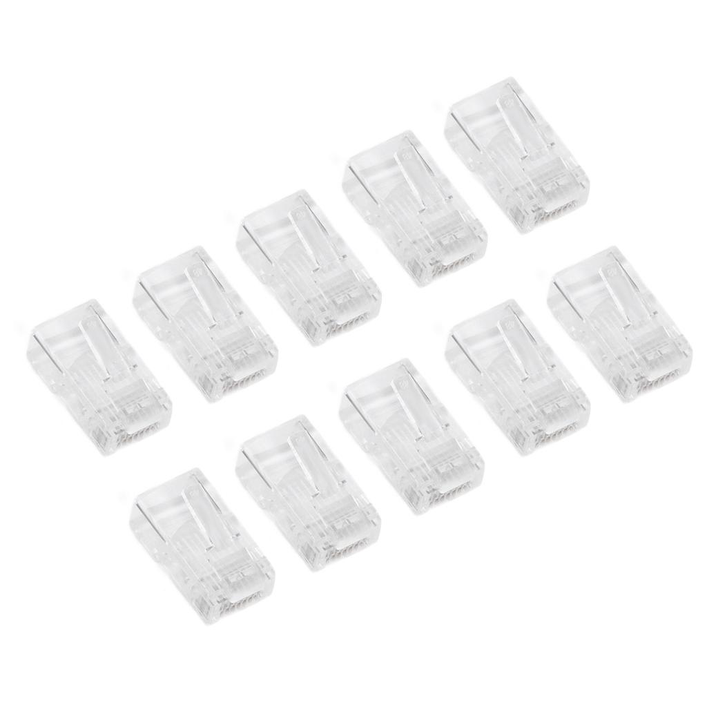 100Pcs Network Crystal Heads Gold Plated Strong Toughness Cable Connectors Plug Terminals