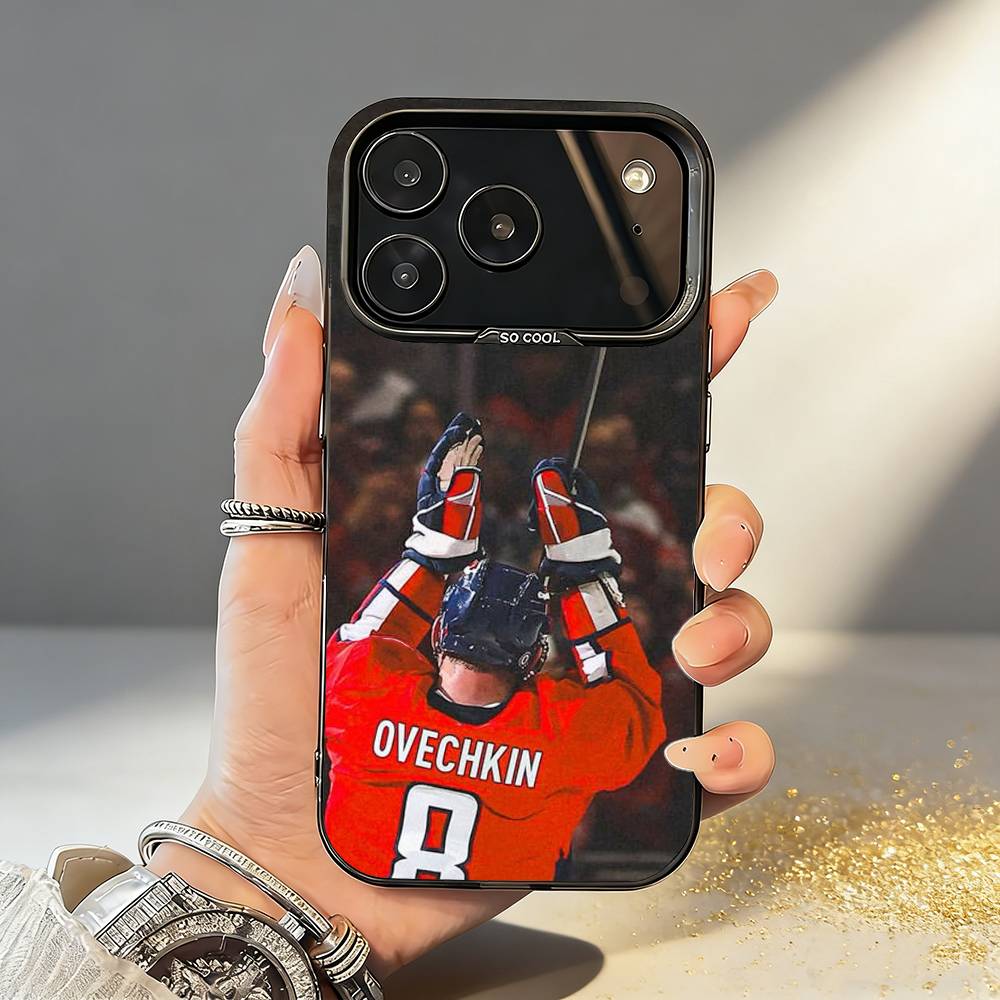 

H-Hockey P-Player A-Alex Ovechkin Phone Case For iPhone17,16,15,14,13,12,11,Pro,MAX Gray Matte Silicone Black Cover iPhone15