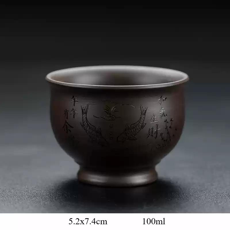 Chinese Yixing Purple Clay Teacup Coffee Cup Oolong Tea Handmade Boutique Tea Bowl Master Tea Cup Portable Personal Single Cup