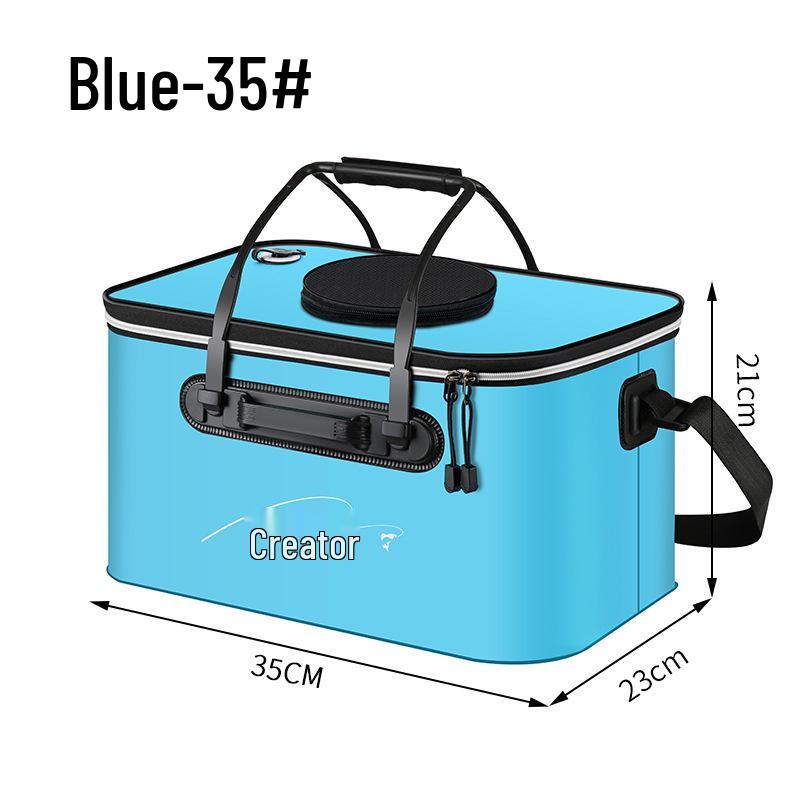 Multi-functional EVA Folding Fish Bucket: Live Fish Protector & Tackle Box.