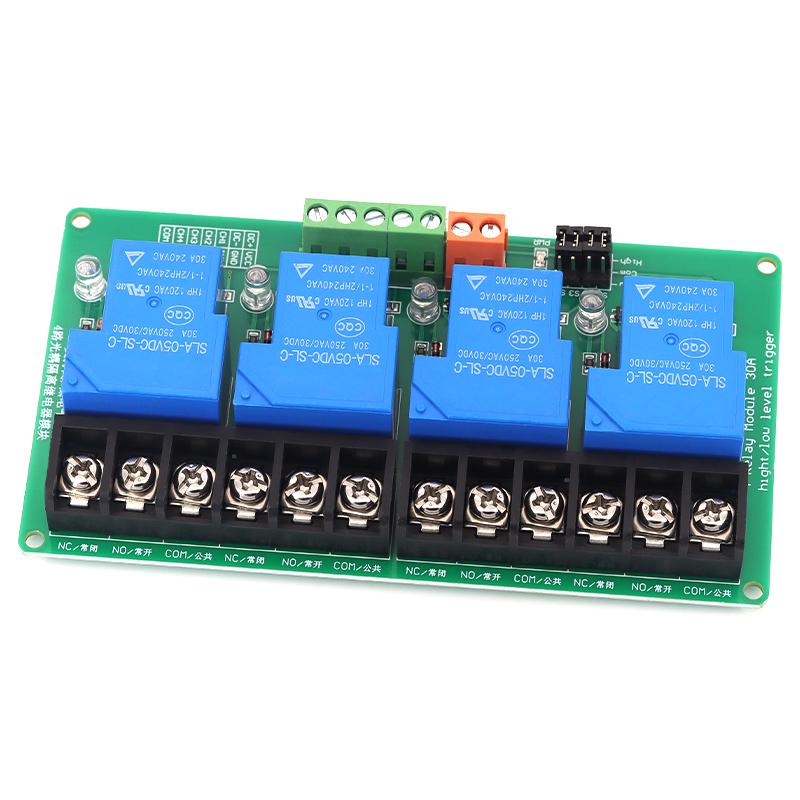 SPS 4-Kanal Relais Erweiterungsplatine 4CH 30A Relais DC5V 12V 24V High-Low Pegel Signal Trigger Steuermodul