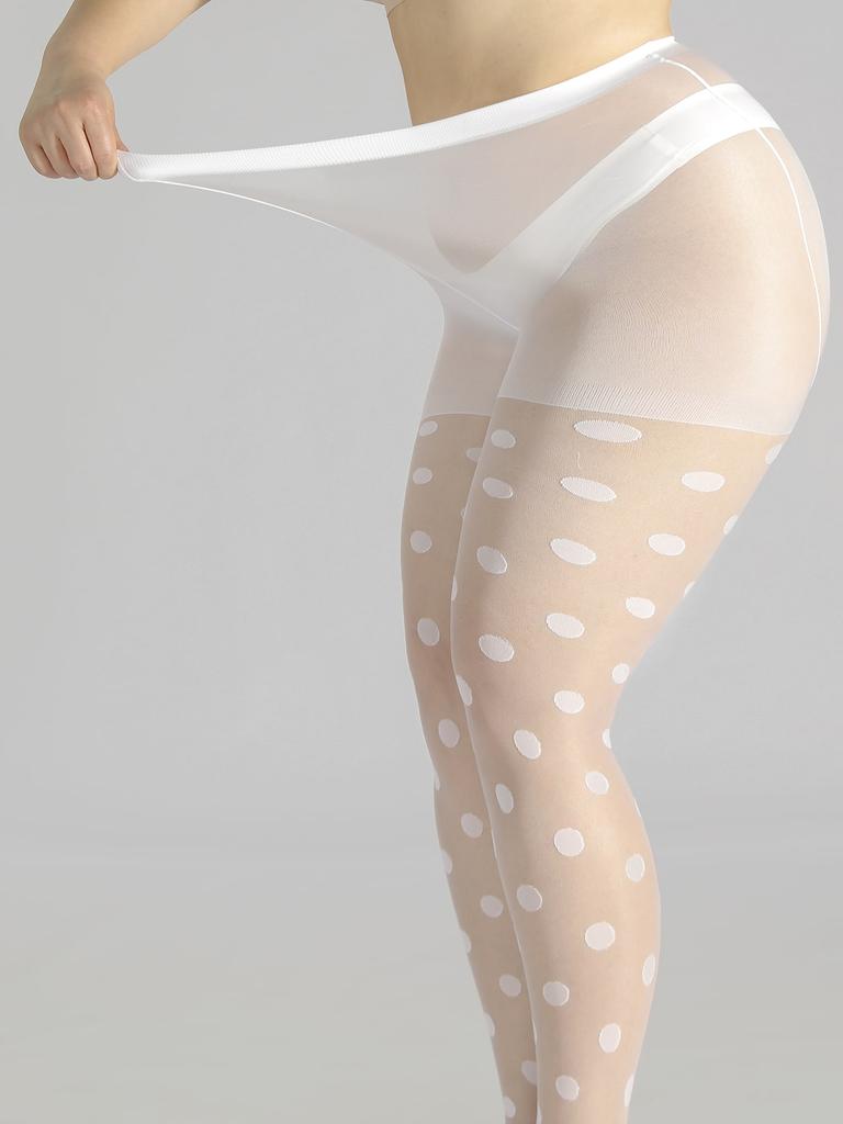 A Classic White Polka Dot Jacquard Oversized Stockings