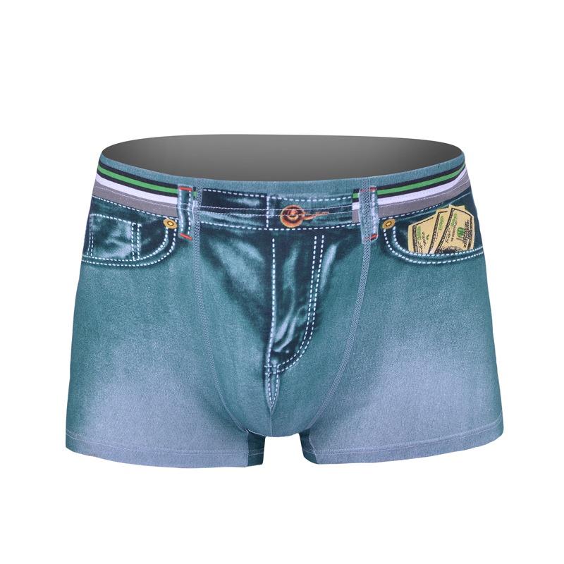 Hochwertige Herren-Baumwollshorts im europäischen und US-Stil Denim-Jeans Unterwäsche für Komfort