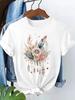 90s T Shirt Love Heart Feather Graphic Print Tshirt Short Sleeve Crew Neck Casual Top Summer Spring Unisexs Clothing Top Tee