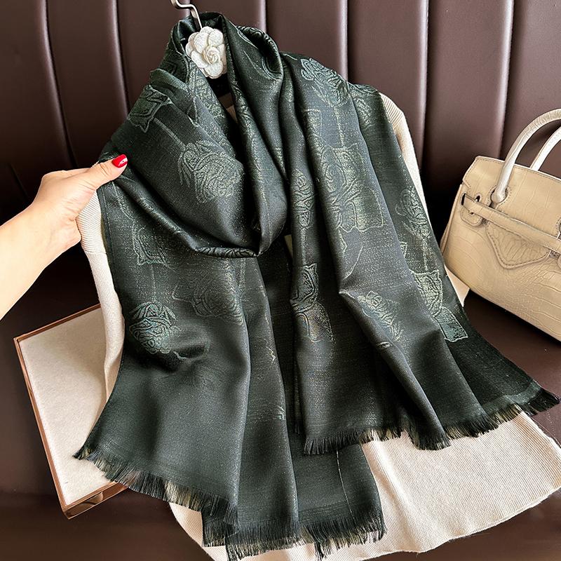 New Autumn Women Jacquard Scarf Shawl Fashion Elegant Lady Long Printing Decorate Scarves Warm Thick Stoles for Lady Bufanda
