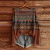 Women's Fashion Long Sleeve Christmas Snowman Snowflake Print Jacket Cardigan