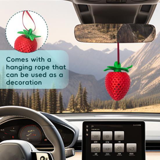 Strawberry Car Air Freshener Cute Hanging Diffuser with Cologne Scent Adjustable Vent Clip for Car Closet