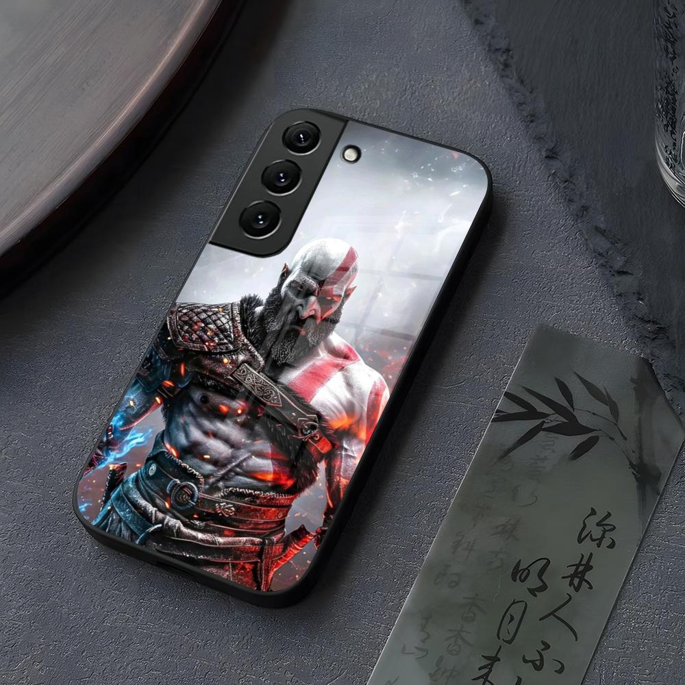 God Of War Ragnarok Phone Case Glass For Samsung Galaxy S23 S24 S21 S25 S22 S20 Ultra Fe Plus A55 A15 A14 Coque