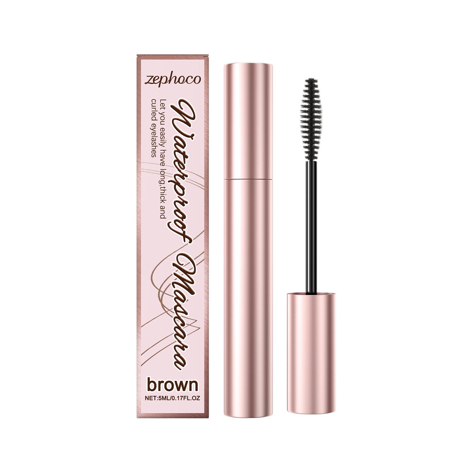 zephoco Brown Curling Mascara Daily Moisturizing Natural Beautiful Long-Lasting Smudge-Resistant Eye Makeup Mascara