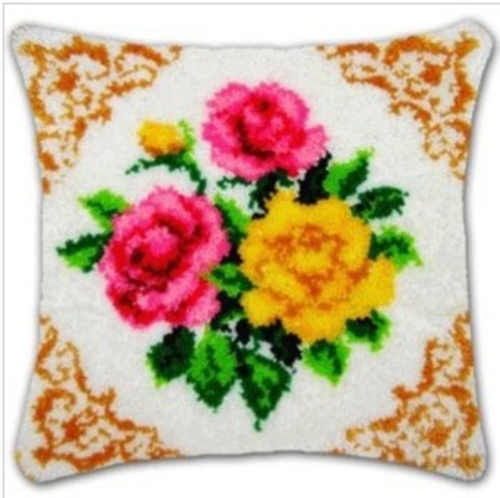 Flowers Plants Series Latch Hook Kit Butterfly Handmade Embroidery Pillow 3d Segment Embroidery Pillow Wool Handcraft Supplies 