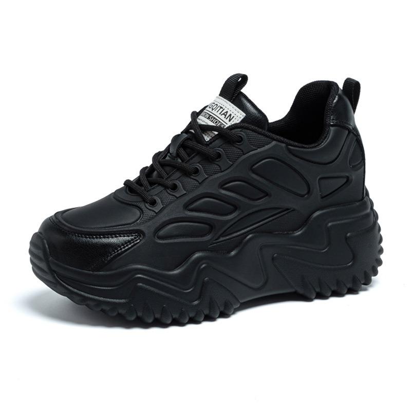 Trendy Summer Women's Shoes New Thick-soled Wedge Heel Muffin Inner Height Increase Heel Casual Sports Net Shoes Hole Shoes