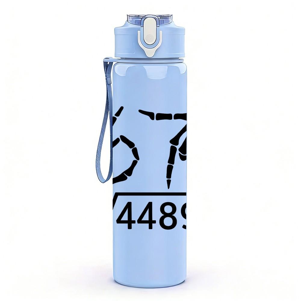 1PC Square Root Four Hundred Eighty Nine 750ml Color Plastic Sports Water Bottle Leakproof Flip Straw Lid Suitable for Sports Office Home Use