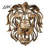 Industrial Style Wall Decoration Lion Sculpture, Resin Retro Bronze Decorative Art, 3D Animal Head Modern Artistic Accents Figurine, Hollow