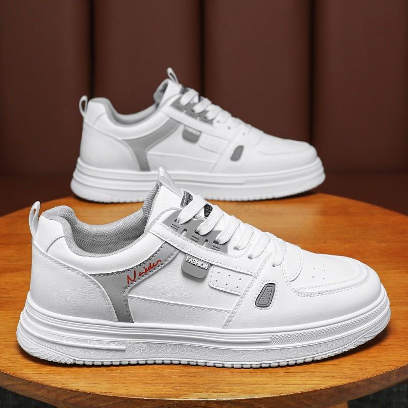 

Men s Shoes New Breathable Fashionable All-matching Thick Sole White Sneaker Casual Skate Height-increasing 39