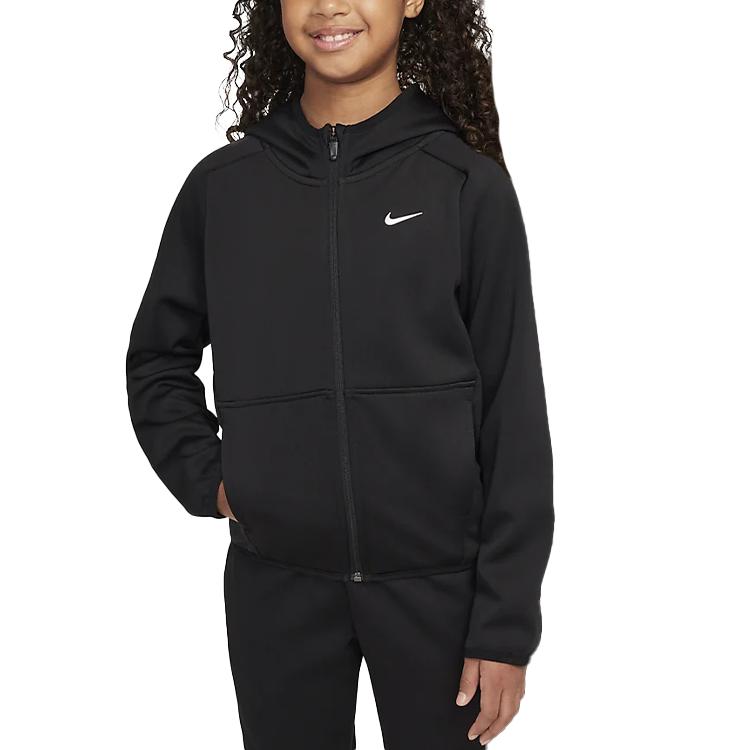 

Nike Therma-Fit Logo Warm Training Hoodie Kids Hoodies Black White FZ5323-010 M