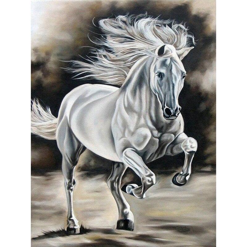 Diamond 5d Horse Diy Painting Full Round Mosaic Animal Diamont Embroidery Cross Stitch Rhinestone Handmade Home Decor