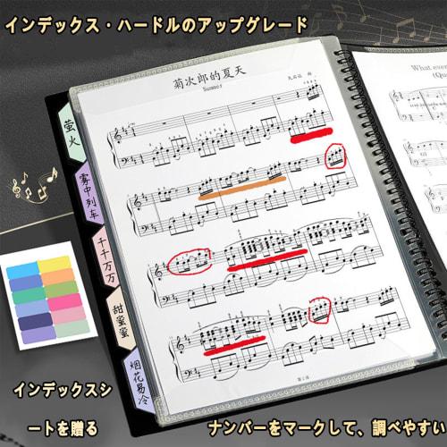 A4 Size 32*24cm / 20 Sheets X 10 Pages, Clear File with Design for Music Sheet Music Storage and Writing Directly