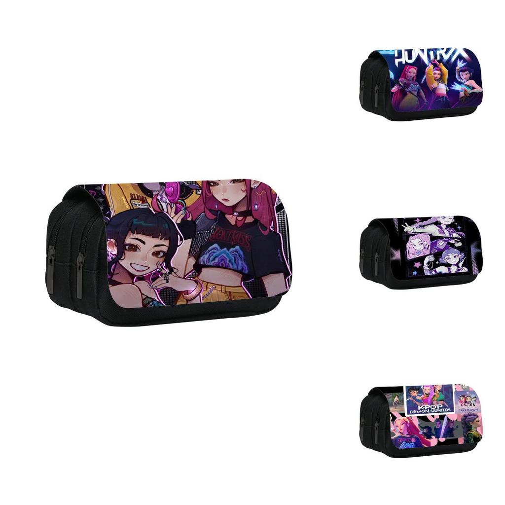 Kpop Demon Hunters Pattern Pencil Organizer With Durable Polyester Material For Students