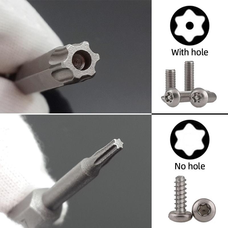 50/75/100/150mm Security Tamper Proof Magnetic Screwdriver Set Drill Bit Screw Driver Bits Hex Torx Flat Head 1/4" Hand Tools