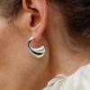 Minimalist Irregular Curve Stud Earrings: Fashionable, Niche Design for Women