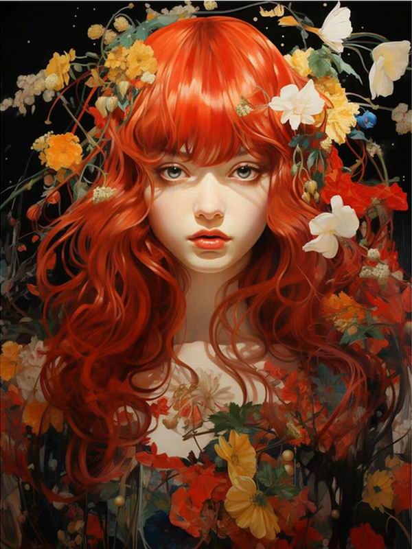 Elegant Women Diamond Painting Diy Full Square Round Drill Rhinestone Embroidery Woman Flower Mosaic Cross Stitch Kits Wall Decor