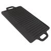 Plaque de cuisson double face en fer Chauffage rapide et uniforme Plaque de grill réversible pour camping en plein air Réchaud à gaz Cuisinière à induction