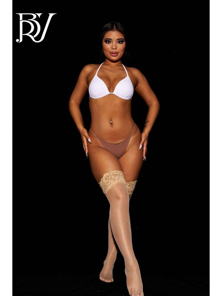 Plus-Size Elastic Tencel Lace Over-the-Knee Disco Socks