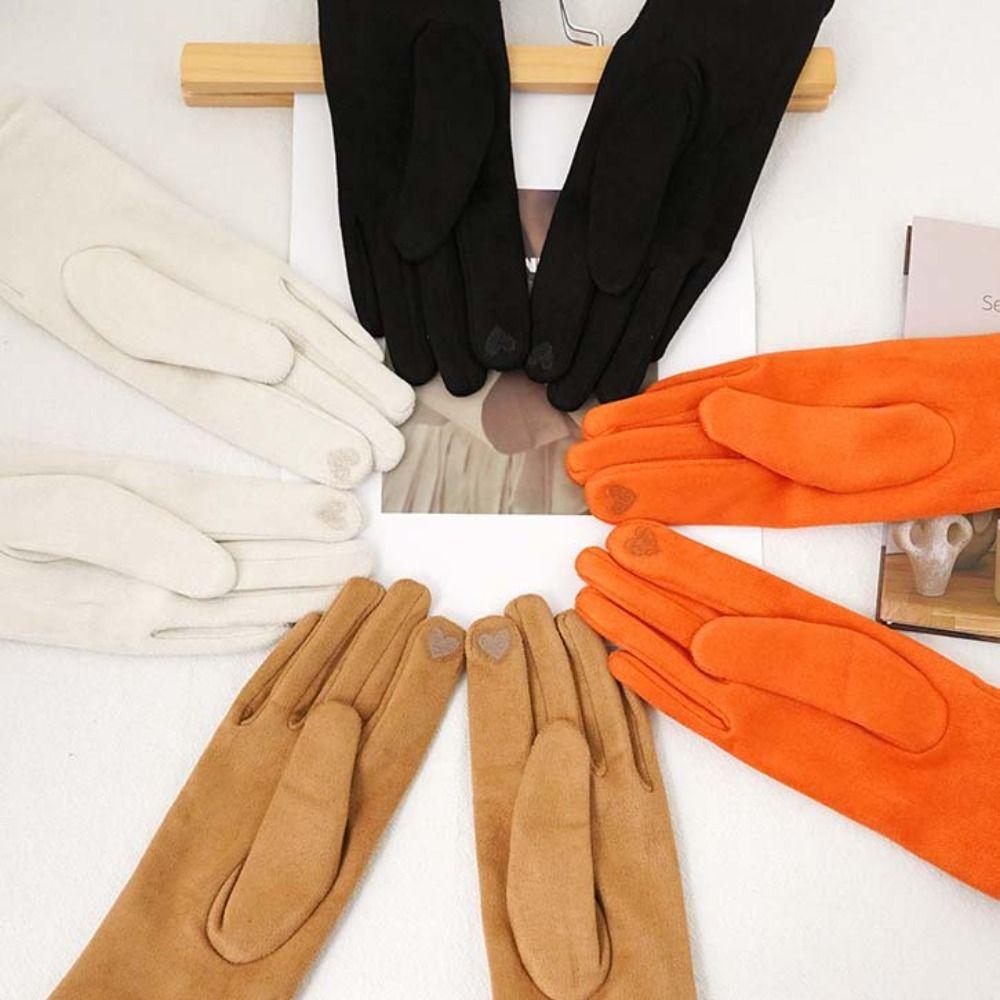 Thickened  Gloves Plush Winter Mittens Fashion Women Suede Velvet  Gloves  Ladies