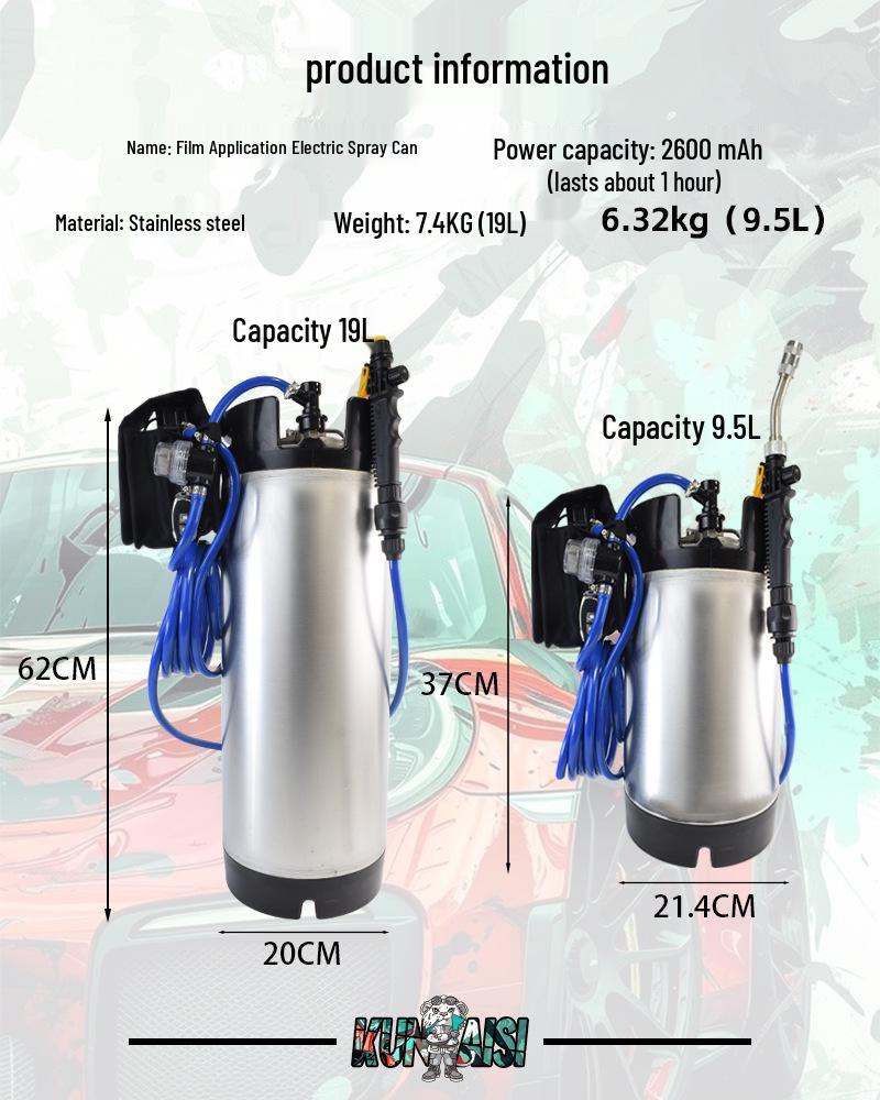 Electric High-Pressure Spray Can for Invisible Car Wrap Installation