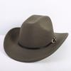 Popular European and American Fashion OL Style One-word Cowboy Hat Men's and Women's High-end Top Hat Jazz Hat Felt Hat