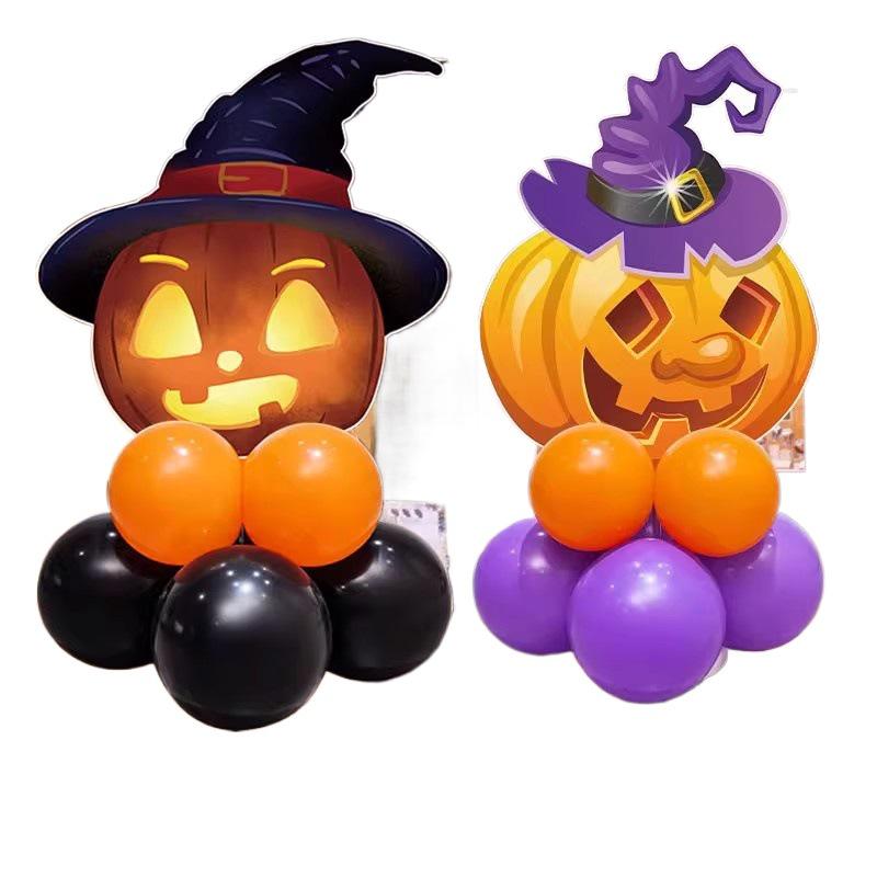 Halloween Balloon Column Decorations: Shopping Mall Atmosphere Sign & Photo Props