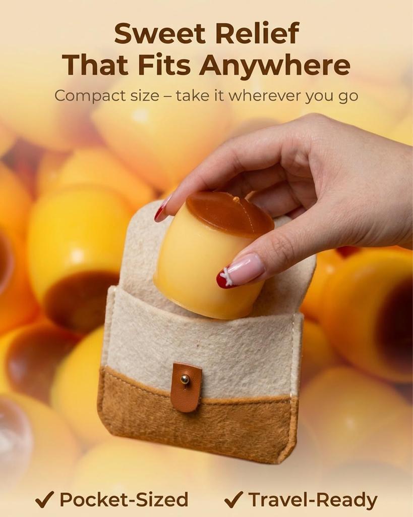 Squishy Crunchy Caramel Pudding Asmr Squeeze Toy,Crunchy Moldable Stress Ball Fidget Toy Desk Stress Relief For All Ages