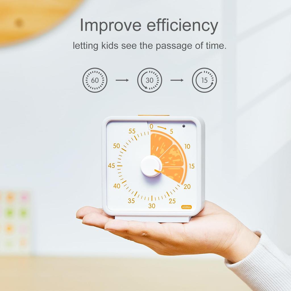 Conchstar Visual Timer for Children Silent Countdown Timer with Visible Ideal for Home Learning and School for Children with ADHD and Autism - Time,