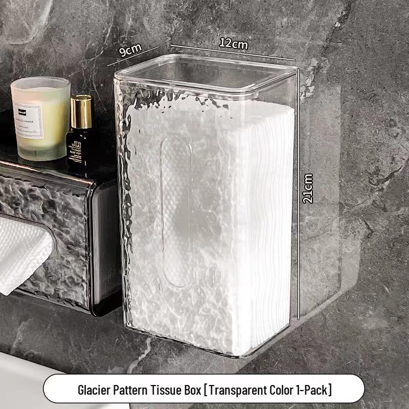 Glacier Pattern Wall-Mounted Tissue & Washcloth Storage Box