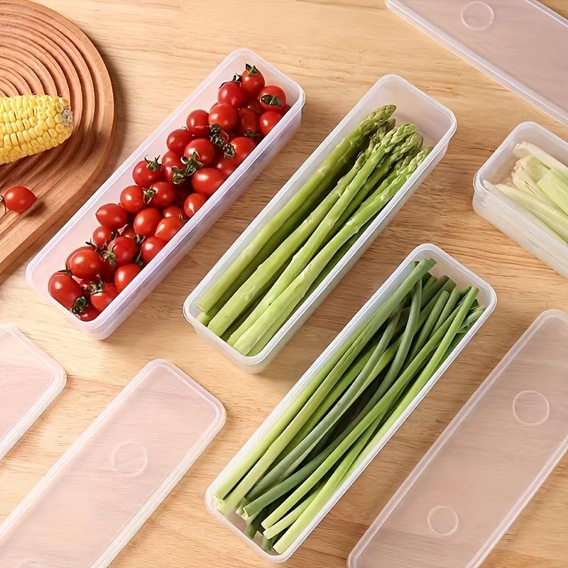 Rectangular Food Storage Containers Refrigerator Cilantro Scallion Storage Box Kitchen Noodles Eggs Vegetable Organizer Boxes