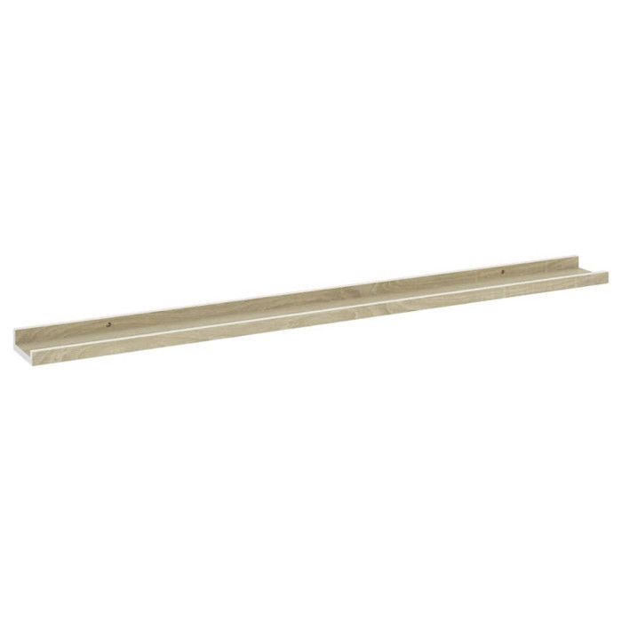 VidaXL Wall Shelves 2 Pcs White and Sonoma Oak 100x9x3 Cm