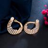 Trendy Retro Brass Electroplated 18K Gold Micro-Inlaid Zircon Earrings, Earrings, Ear Buckles.
