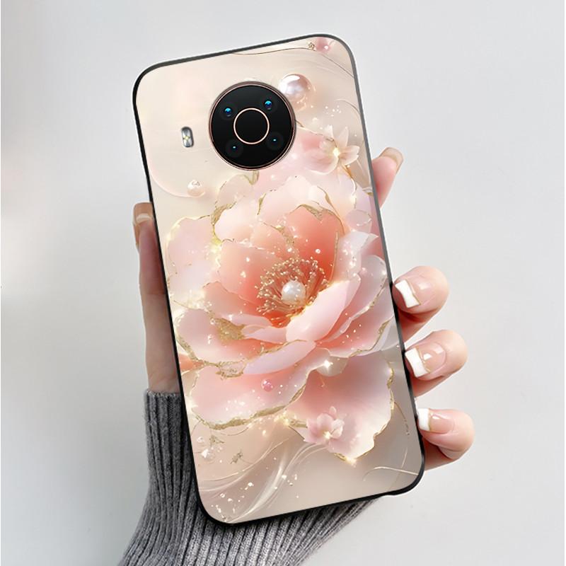 Printed Phone Case For Nokia X20/Nokia X10/Nokia X100/Nokia XR20 Capa Soft Silicone Black Shell Cover Cute Flower Cartoon Casing