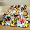 Cute Cartoon Bees and Flowers Print Blanket Soft and Cozy Perfect for the Living Room Bed Sofa or a Nap,gift