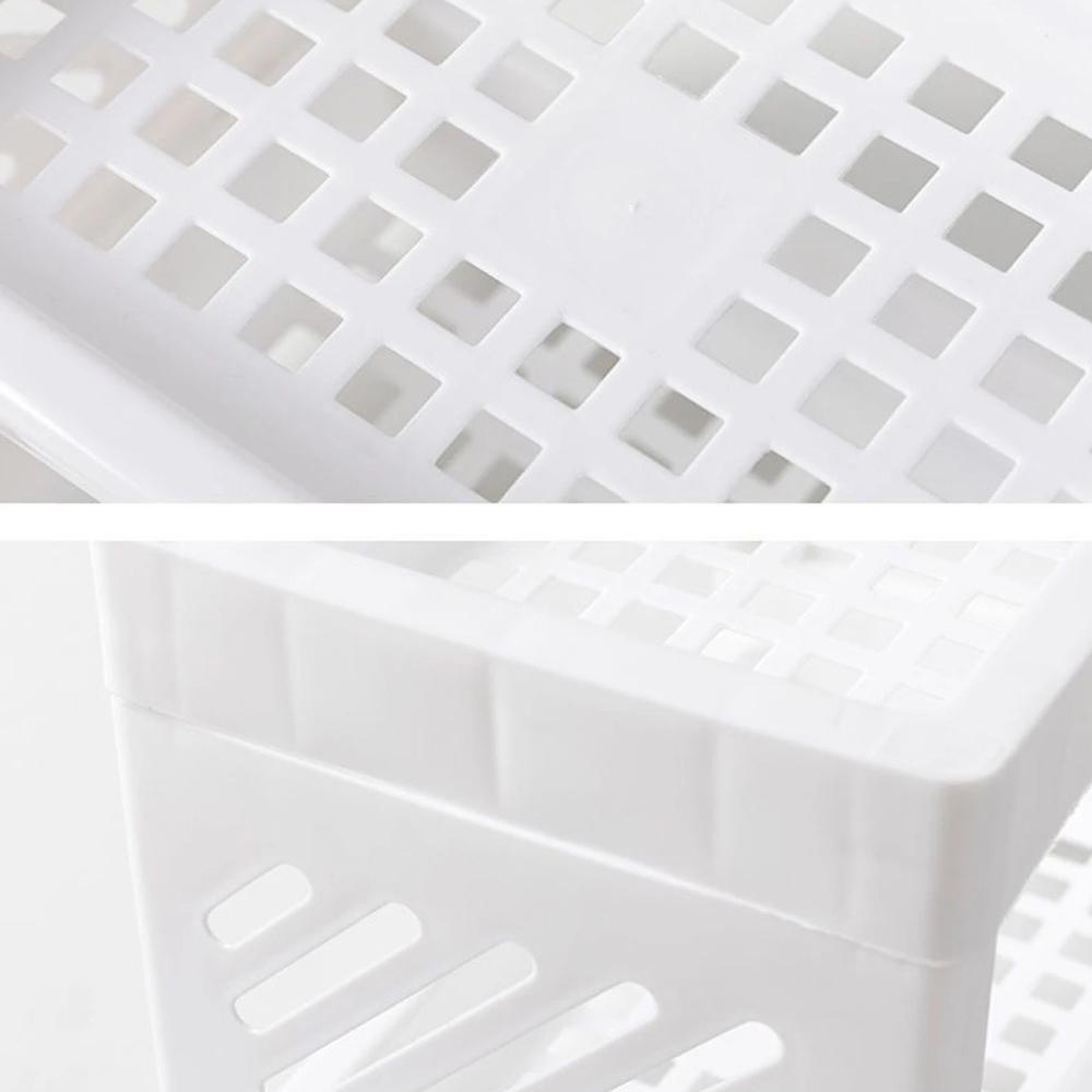 2-Tier Plastic Countertop Storage Rack, Multi-Purpose Pantry Storage Rack, Kitchen Spice Rack (White)
