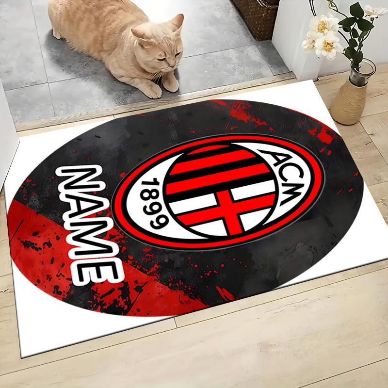 Custom Name AC Milan Fan Gear Carpet Rug Customizable Soft Washable Anti-Slip Home Living Room Sofa Mats Personalized Rug. 0909204