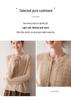 2025 A/W Women's Round Neck Wave Pattern 100% Cashmere Cardigan Sweater