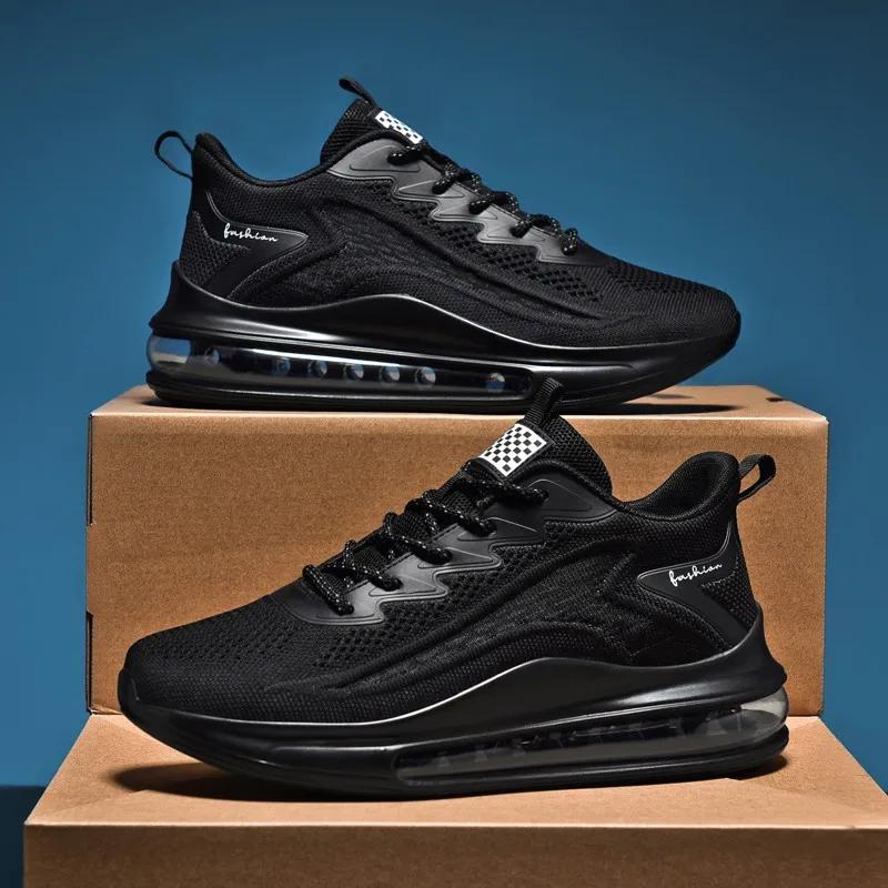 Wiosna i Jesień Nowe Męskie Casualowe Buty do Biegania z Poduszką Powietrzną Lekkie Siateczkowe Buty Casualowe Antypoślizgowe Amortyzujące Buty Sportowe