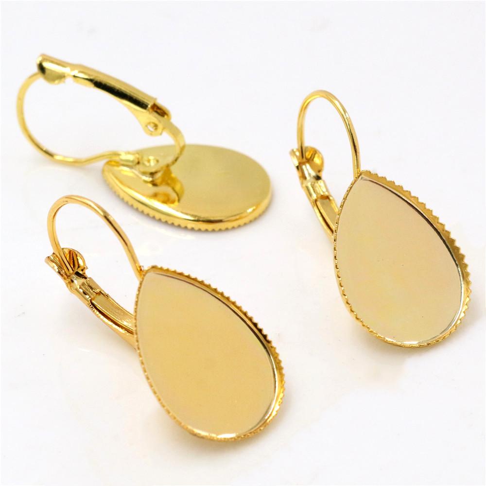 10x14mm 13x18mm 18x25mm 10pcs/lots 8 Colors plated Drop Style French Lever Back Earrings Blank/Base,Fit Drop Cabochons Earrings